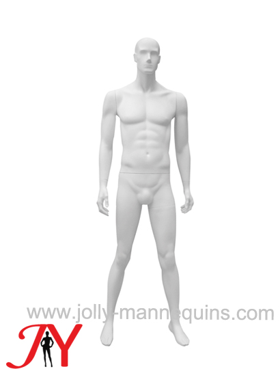 Jolly mannequins straight arms open wide open legs male abstract mannequin white matt color JY-SU058