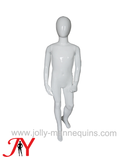 Jolly mannequins 125cm white glossy full-body egg head stand child mannequin JY-AK154