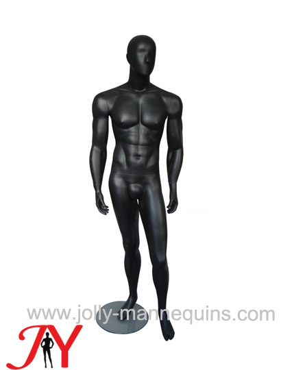 Jolly mannequins black color abstract male mannequin left leg leaning pose JY-M28