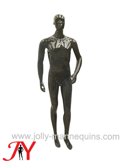 Jolly mannequins black glossy color abstract male mannequin left arm bended JY-AM2