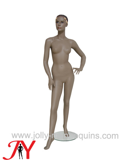 Jolly mannequins light brown color realistic sculpture hair female mannequin JY-F1