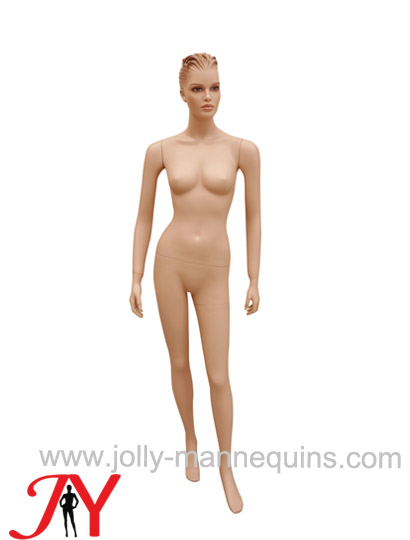 Jolly mannequins skin color realistic female mannequin straight arms left leg leaning pose JY-FIA2