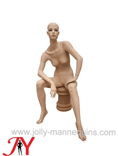 Jolly mannequins skin color realistic female sitting mannequin JY-NB11