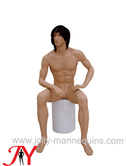Jolly mannequins fashion skin color male sitting model strong mannequin JY-CM16