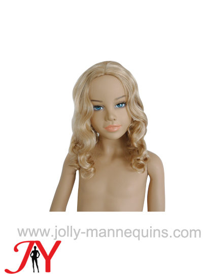 Jolly mannequins girl yellow color curly hair wig GIRL-1