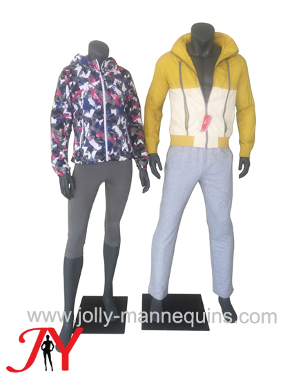 Jolly mannequins-couple sport athletic mannequins look on Nike training pants and x step jackets sport trousers-JY- M-6 MA001