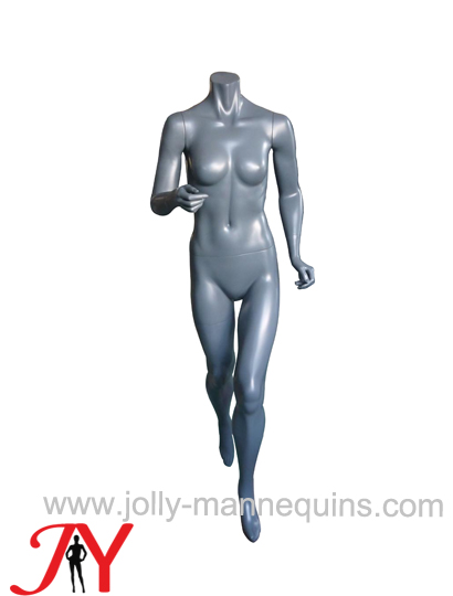 Jolly mannequins sport female headless running jogging mannequin light grey color F-5
