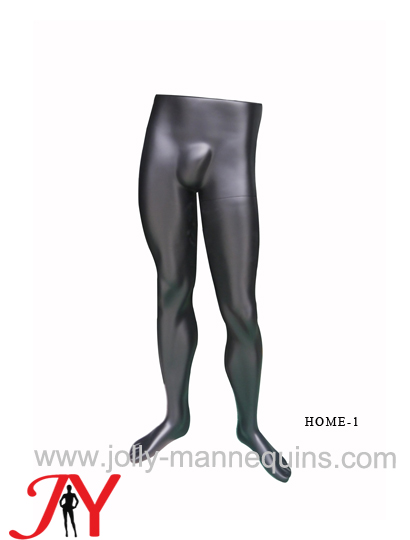 Jolly Mannequins-black color fiberglass half body male mannequin leg form HOME-1