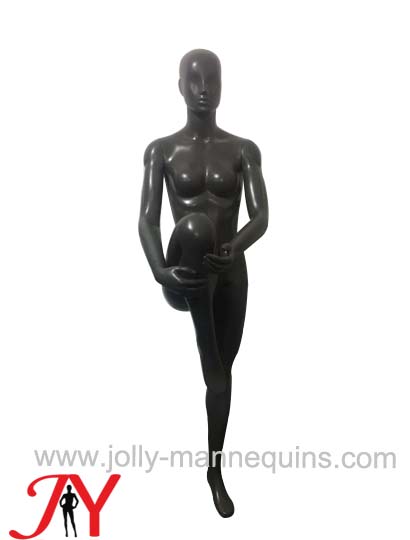 Jolly mannequins new design  female sport mannequin standing stretching leg pose with abstract head QJ-8