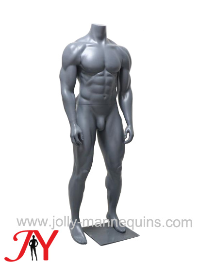 Jolly mannequins- big muscle bodybuilder sport mannequin in metallic gray color XM-1
