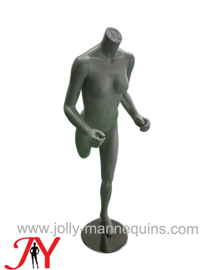 Jolly mannequins-headless sport female running mannequin with logo printed LuLu-FR2 