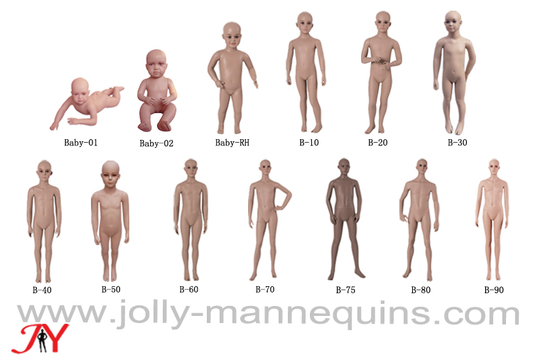 Jolly mannequins-realistic make up skin color child mannequins collections 