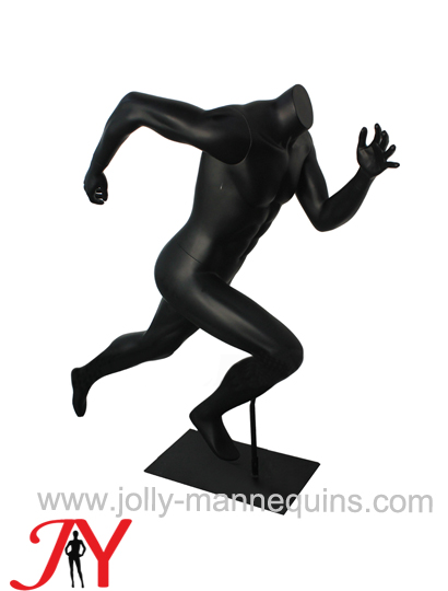 Jolly mannequins-black matte color headless sport running male mannequin PR-2