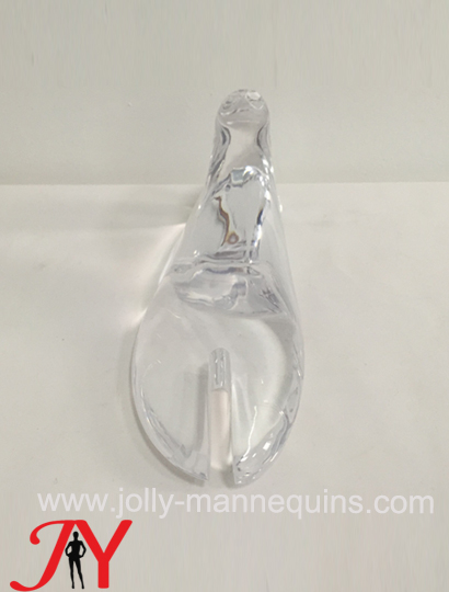 Jolly mannequins-Clear Crystal foot flat shape shoes stand with open toe size 23.5cm use for display flip flops thongs AF-1 Roger Viver Use