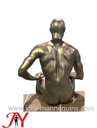 Jolly mannequins-best selling gold color abstract sitting male mannequin EGGS-S06