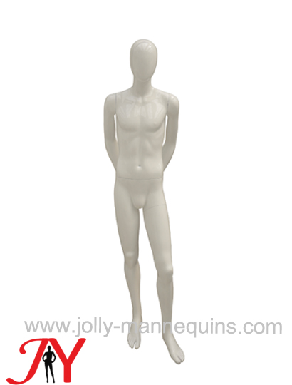 Jolly mannequins-white glossy color abstract standing male mannequin KIDXX77