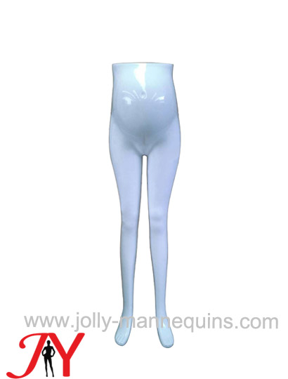 Jolly mannequins-white glossy color pregnant female mannequin leg forms with large belly 1205