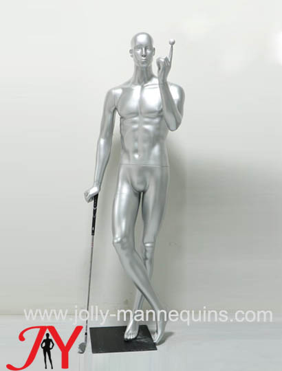 Jolly mannequins-silver color playing golf male mannequin  for sport garments display JY-0051
