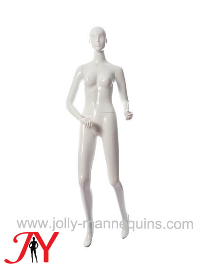 Jolly mannequins-white glossy color abstract playing badminton female mannequin JY-0038