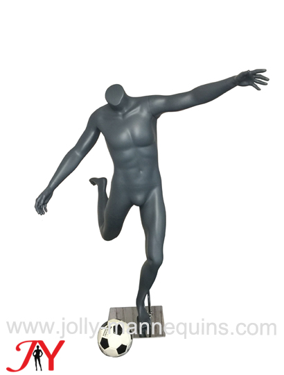Jolly mannequins-Male sport free kick football mannequin with sculpture hair head Europen man MA-10