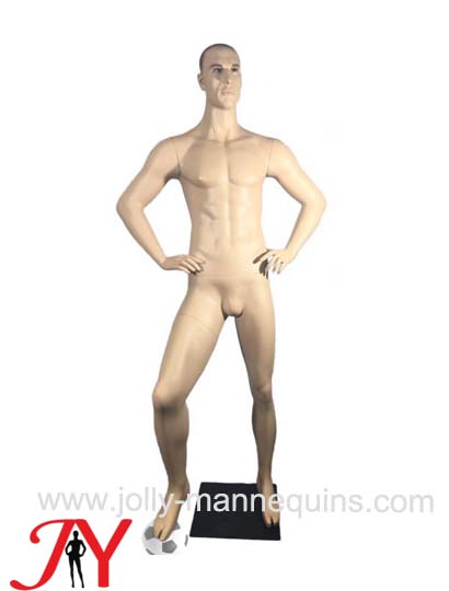Jolly mannequins-skin color realistic sport male mannequin kicking football mannequin JY-0030