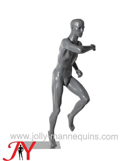 Jolly mannequins-china grey glossy realistic running male mannequin JY-0020