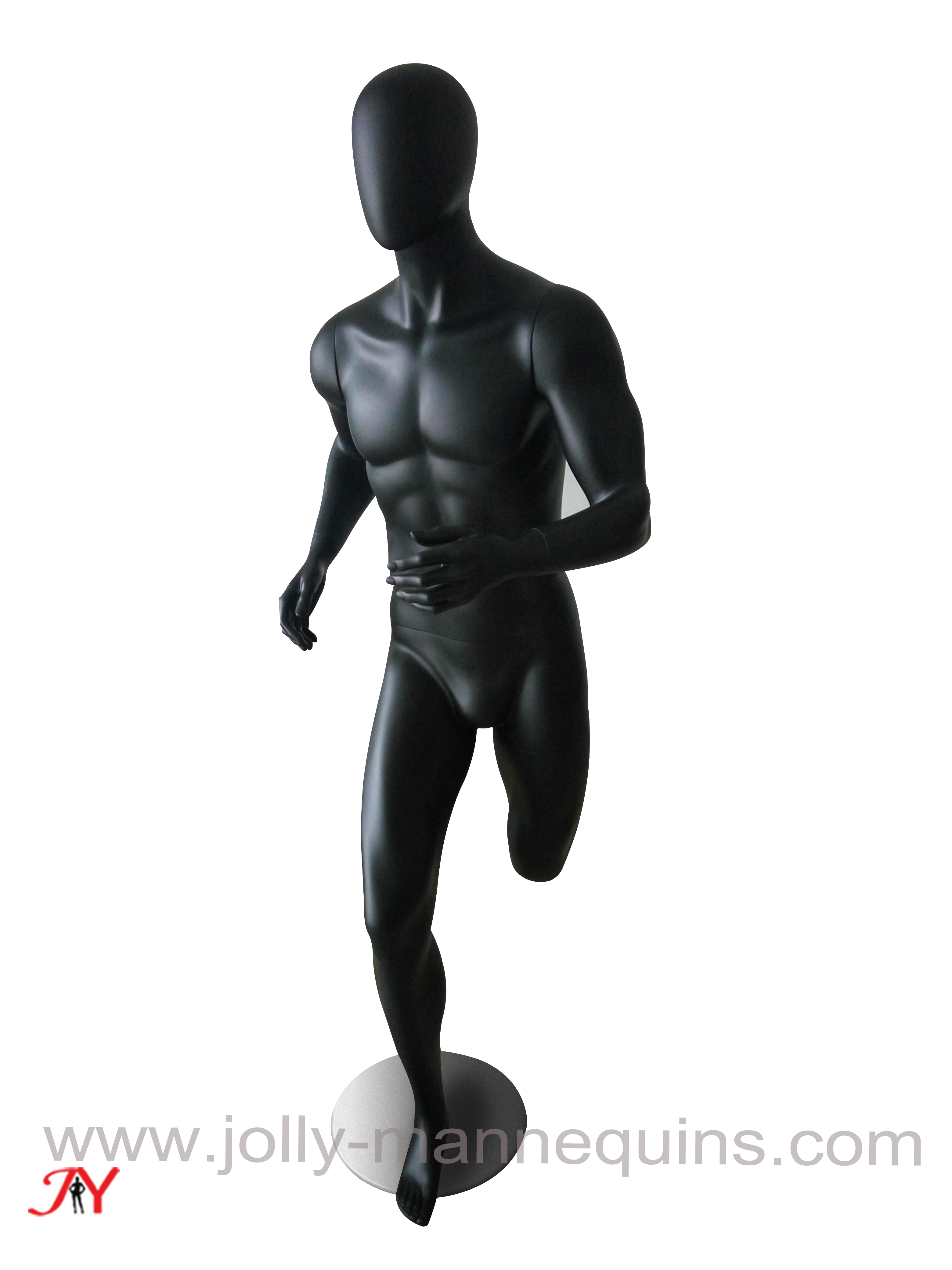 Jolly mannequins-egghead male mannequins running black matte sport mannequins with muscle JR-2