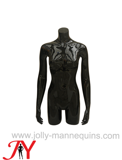 Jolly mannequins black glossy color half body torso female mannequin JY-CO2