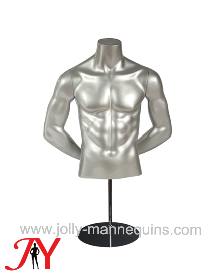 Jolly mannequins silver upper body male mannequin torso MAC-12B