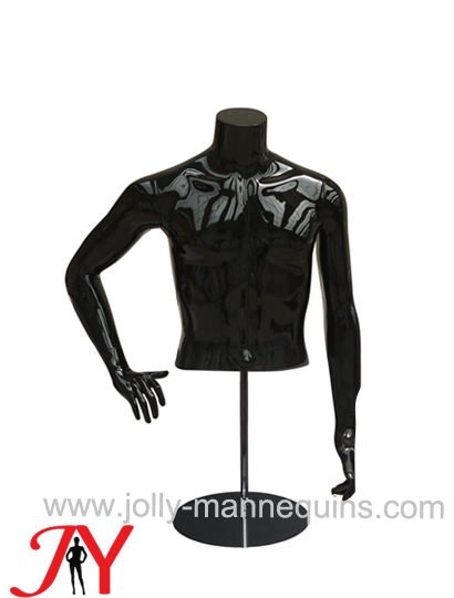 Jolly mannequins black glossy color headless male mannequin torso MB-0011B