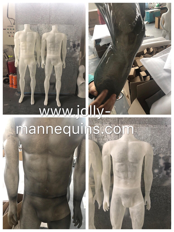 Jolly mannequins-transparent fibreglass plexi mannequins in production 
