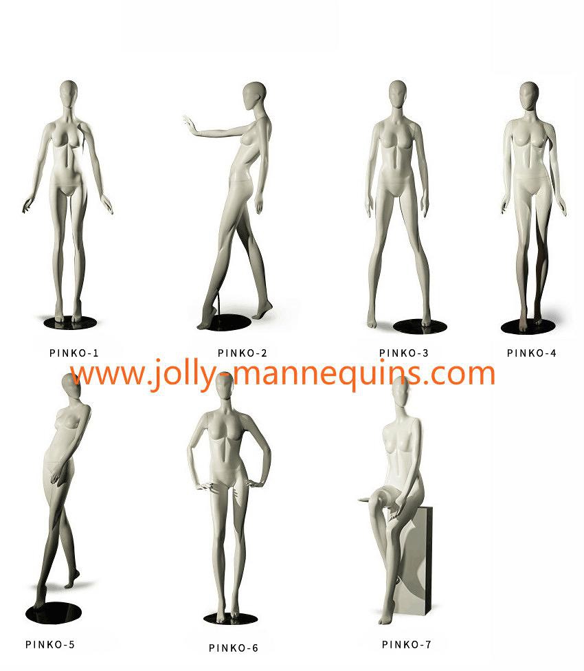 Jolly mannequins Pinko retail stores use stylized abstract female mannequins-PINKO