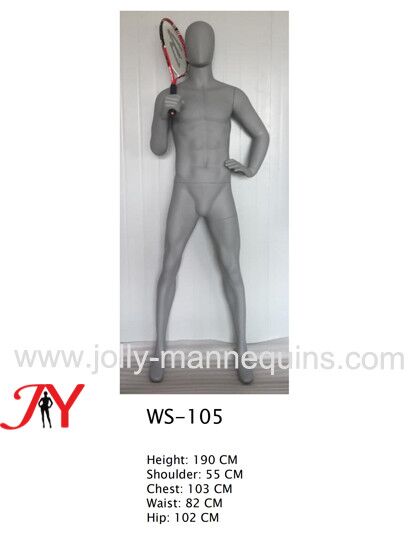 jolly mannequins sport athletic male playing badminton and tennis mannequin WS-105