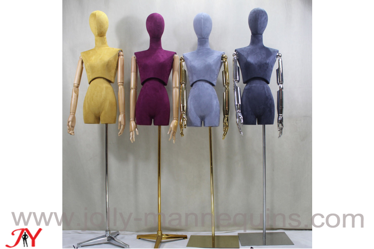jolly mannequins flexible waist adjustable height female colored suede dress from Beatrice