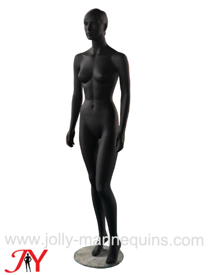jolly mannequins black color ponytail sculpture hair full body female mannequin ponytail01
