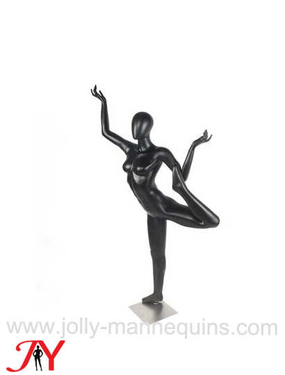 jolly mannequins 2021 black color standing bow pulling pose yoga mannequin JR02