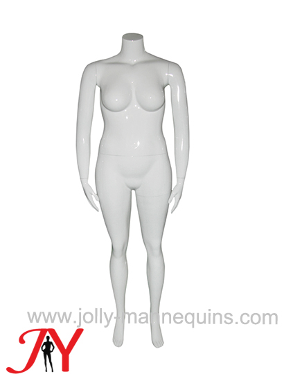 Jolly mannequins plus size headless white glossy color female mannequin JY-FT4L