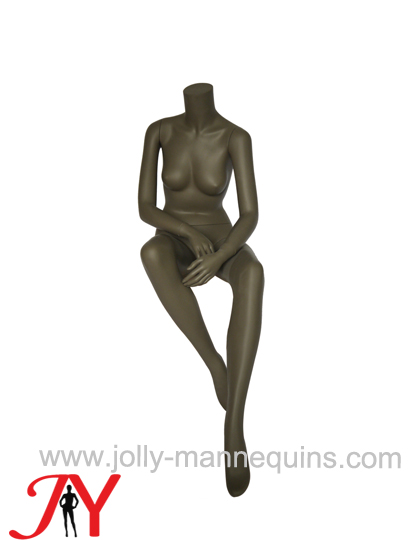 Jolly mannequins black color headless whole body female sitting Mannequin RPF-SHL