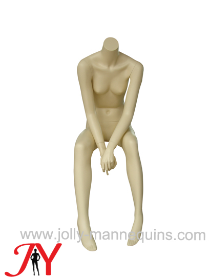 Jolly mannequins white color headless whole body female sitting Mannequin FAF-1086HL