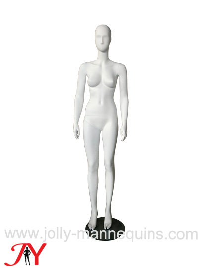 white matte abstract face straight pose female mannequin Sheila01